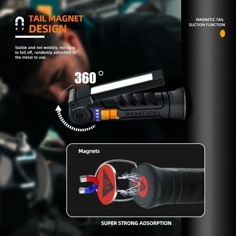 Portable COB LED Flashlight US - Power Bank recension och pris