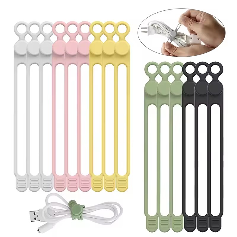 10pcs Silicone Cable Ties,Cord - Cable Organizer recension och pris