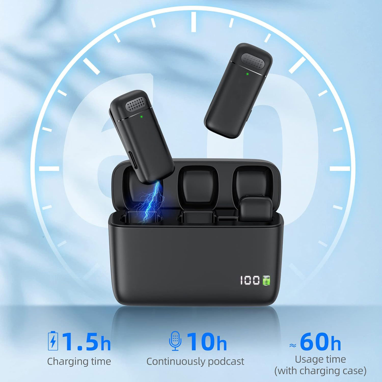 2 Pack Wireless Lapel Micropho - Wireless Charger recension och pris