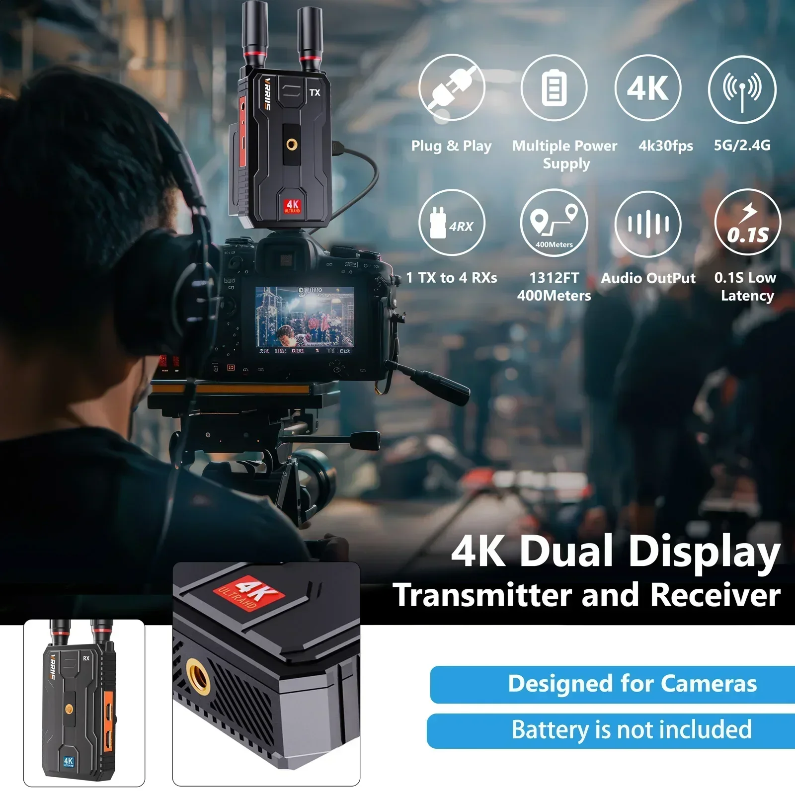 400m 5G 4K Wireless Video Tran - Hdmi Adapter recension och pris