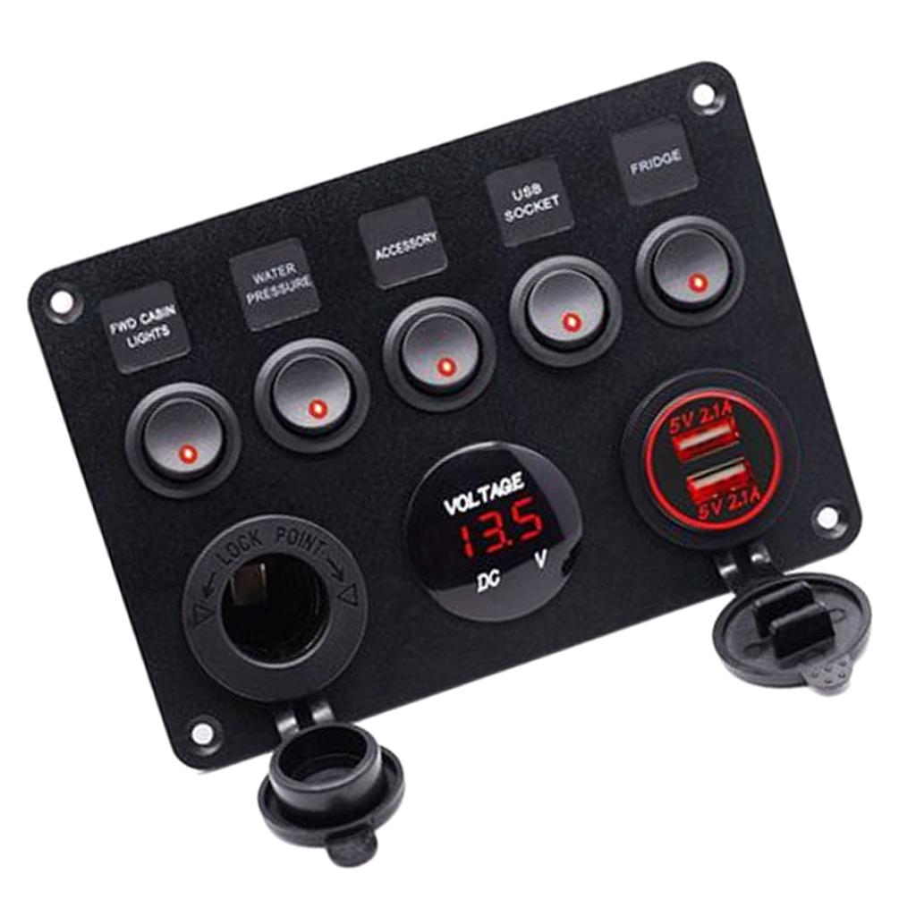 ABS Plastic 5 Gang Switch Pane - Usb Charger recension och pris